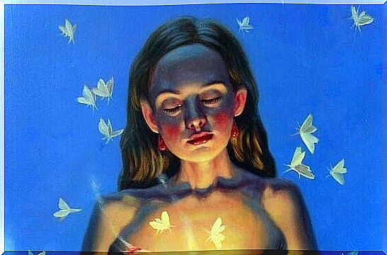 Girl and moth