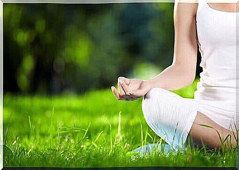 Woman meditating.