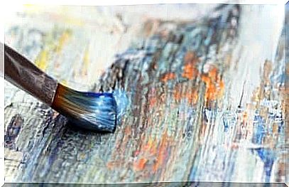 Paint brush on a canvas