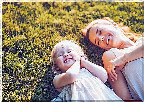 A mother and daughter are enjoying a summer day.