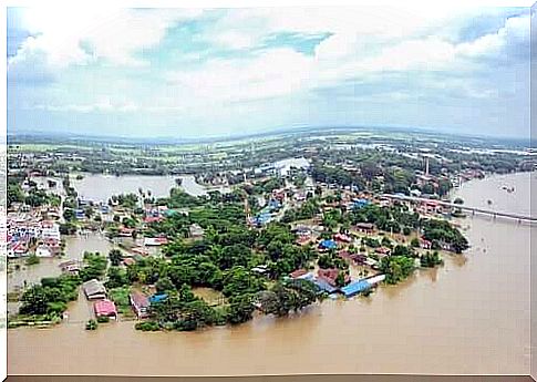 Flood in village