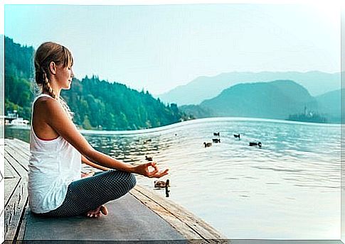 Woman meditating