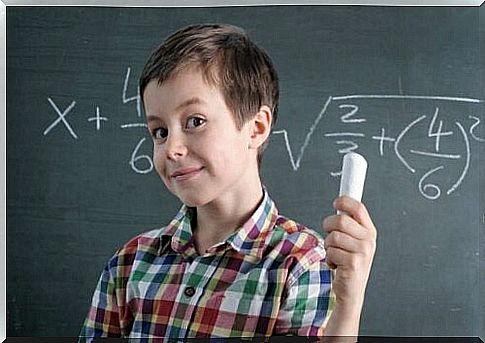 Boy doing math.